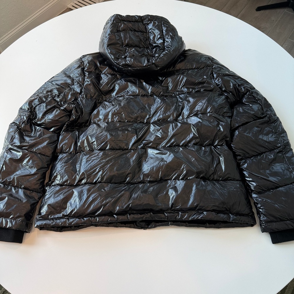 Tommy Hilfiger Pearlized Performance Hooded Puffer Jacket Black Nylon Mens XL - Picture 4 of 6